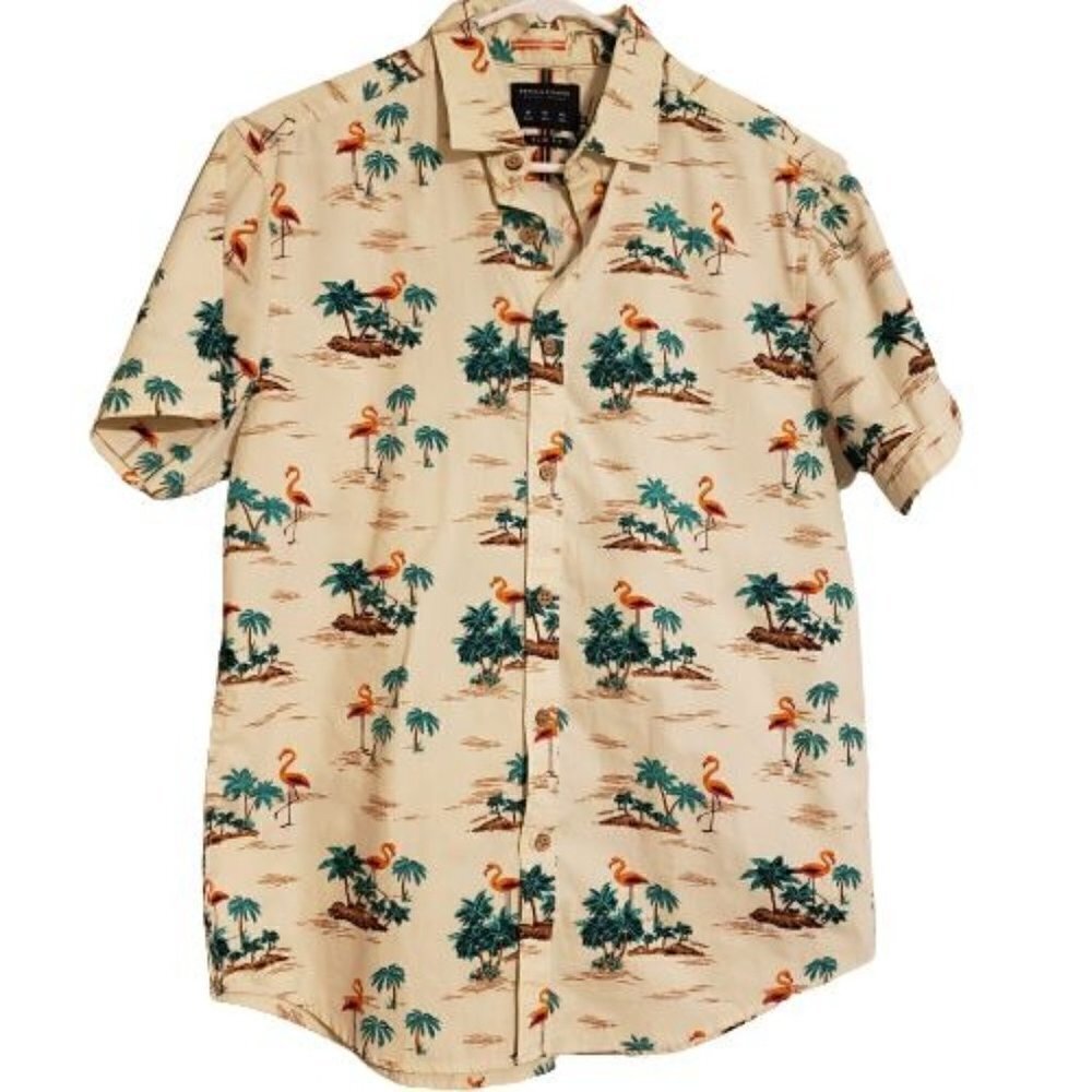 Denim & Flower Ricky Singh Short sleeve Men's Slim Fit size M NWT